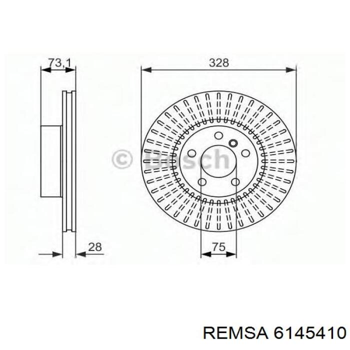 Диск гальмівний передній Remsa 6145410