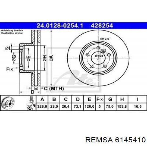 6145410 Remsa Гальмо дискове переднє