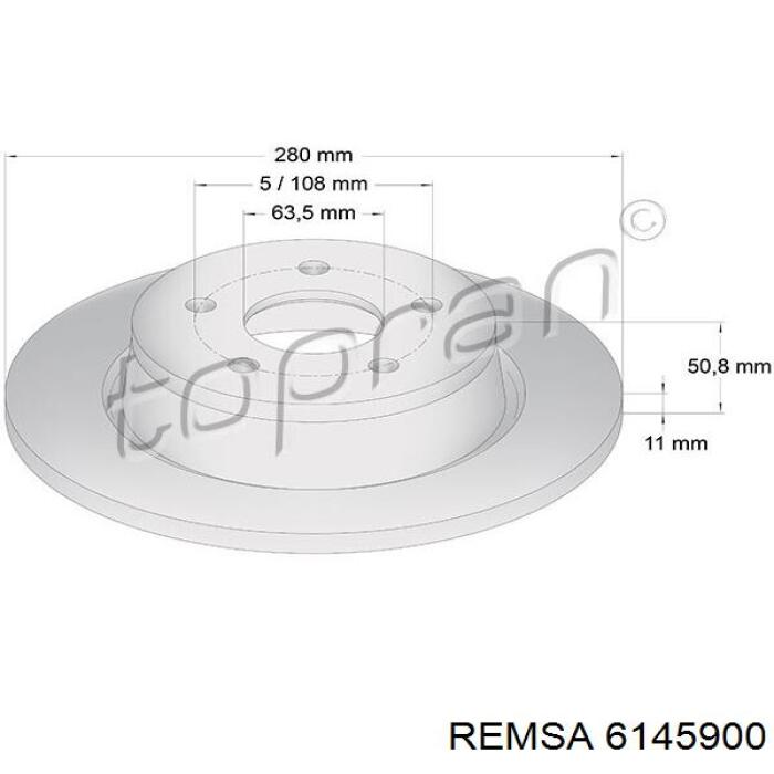 Диск гальмівний задній Remsa 6145900