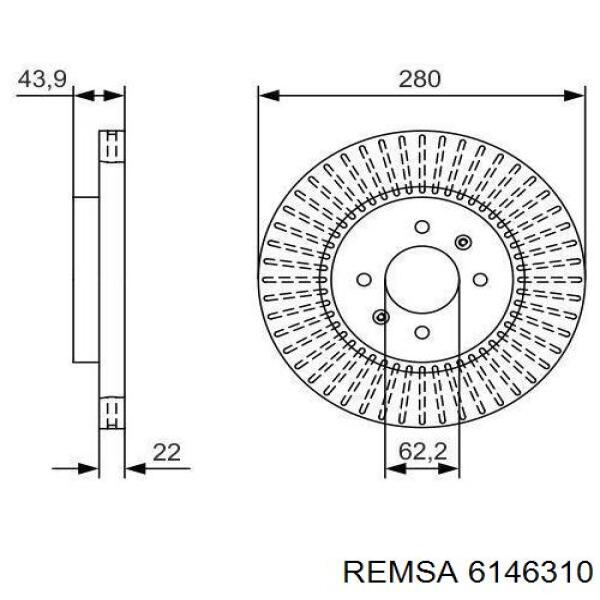 6146310 Remsa диск гальмівний передній
