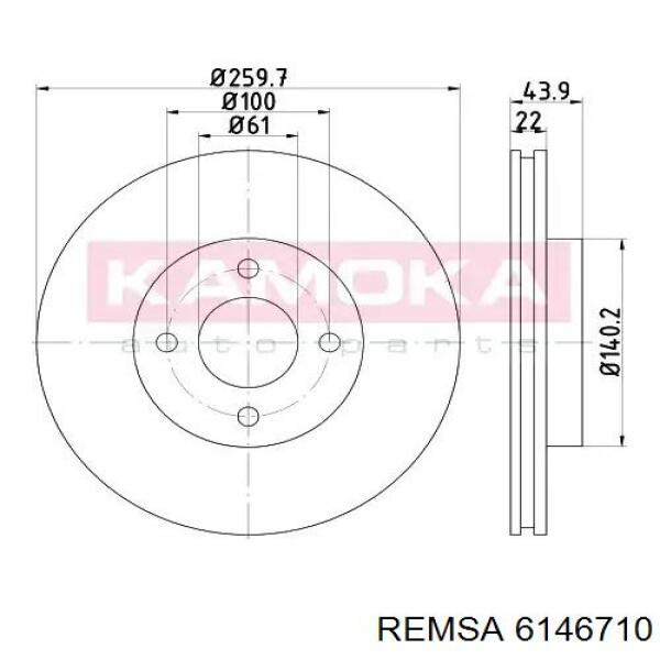 Диск гальмівний передній Remsa 6146710