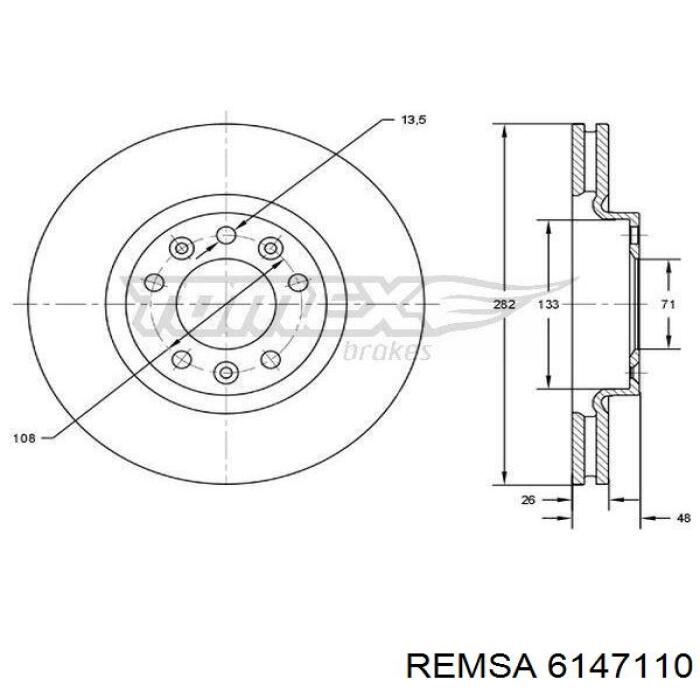 6147110 Remsa Гальмо дискове переднє