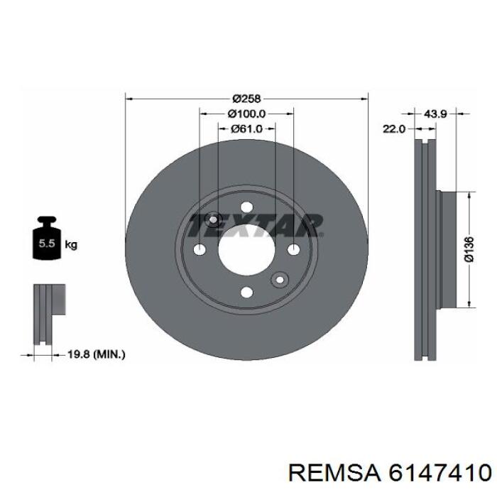 Купити 6147410 Remsa Ротор гальмівний
