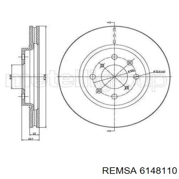Диск переднього гальма Remsa 6148110 ціна, від 39.82 USD