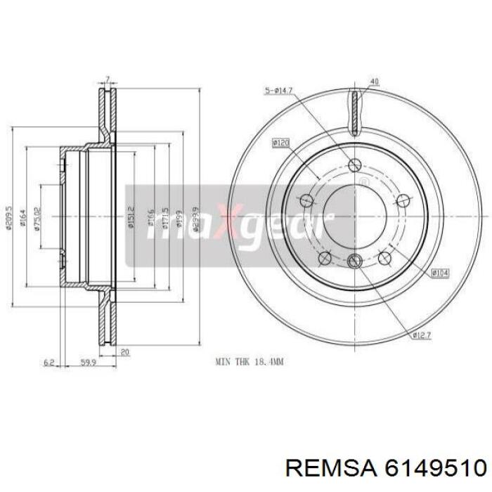 Задні дискові гальма Remsa 6149510 ціна, від 41.83 USD