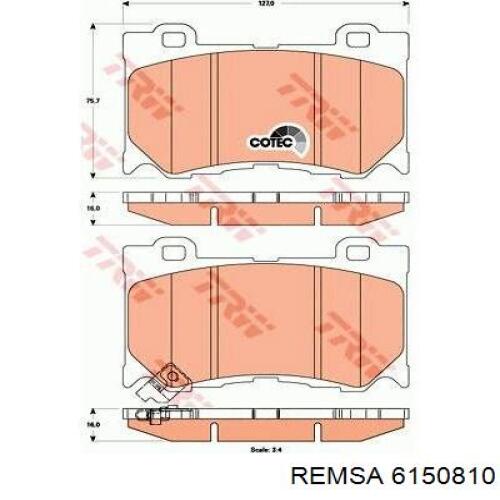 Гальмівні диски передні 6150810 Remsa