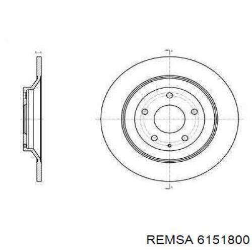 Диск гальмівний задній 6151800 Remsa