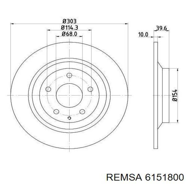 Купити 6151800 Remsa Диск заднього гальма