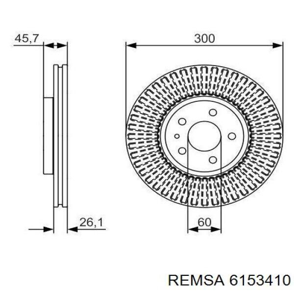 Диск гальмівний передній 6153410 Remsa