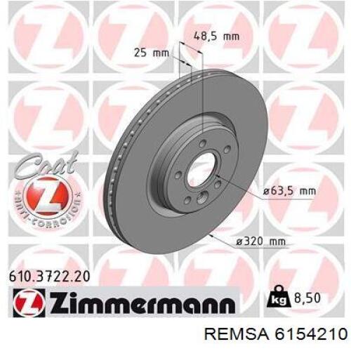 Диск переднього гальма Remsa 6154210 ціна, від 64.97 USD
