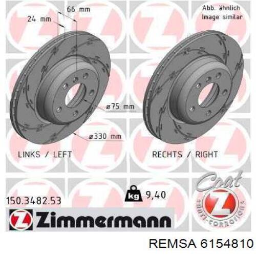Диск переднього гальма Remsa 6154810 ціна, від 96.31 USD