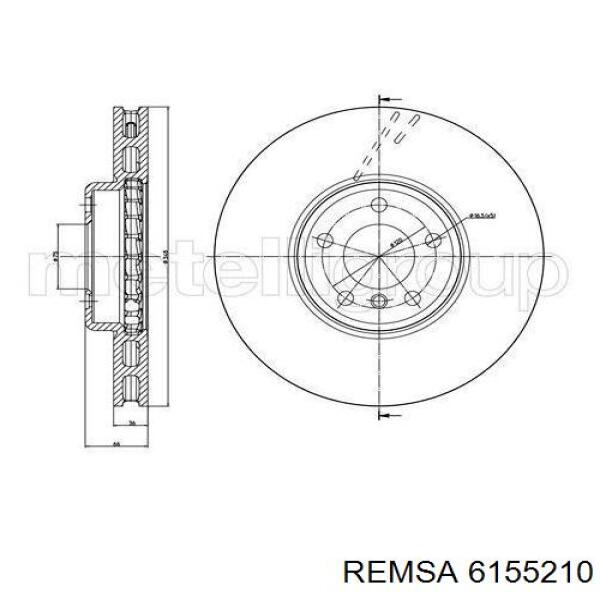 6155210 Remsa диск гальмівний передній