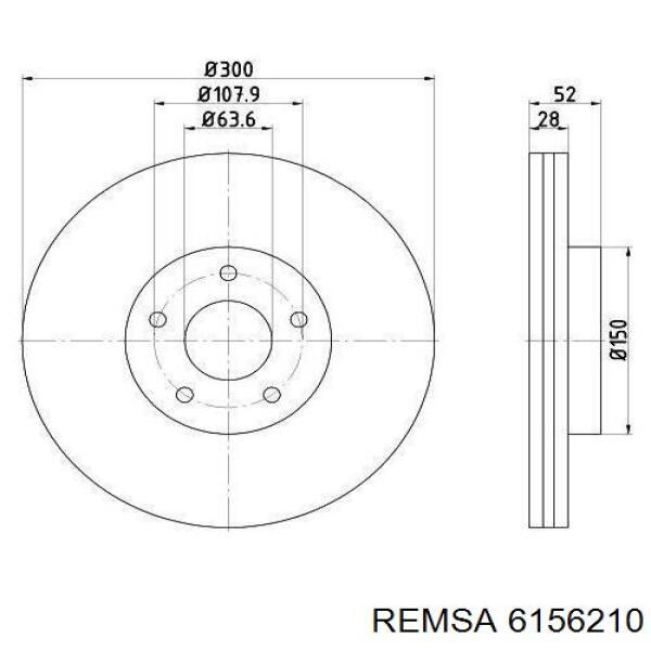 Гальмівні диски передні 6156210 Remsa