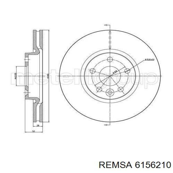 Диск переднього гальма Remsa 6156210 ціна, від 58.09 USD