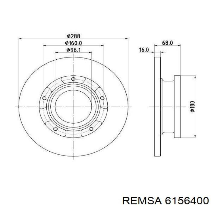 Задні дискові гальма Remsa 6156400 ціна, від 62.60 USD