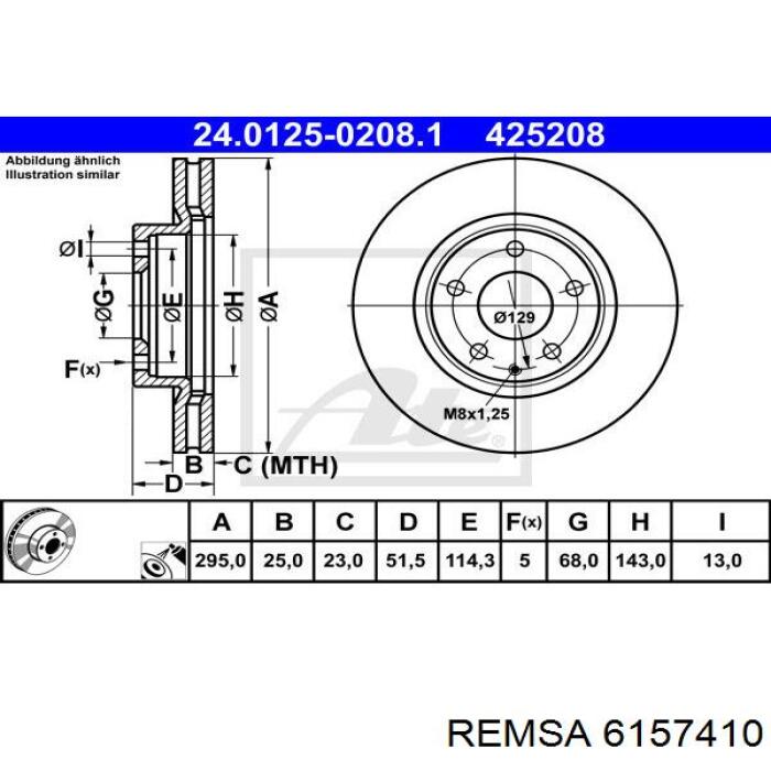 6157410 Remsa Гальмо дискове переднє