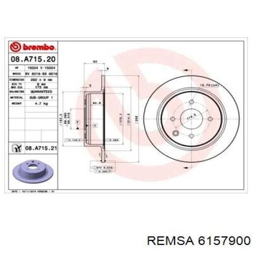 Гальмівні диски 6157900 Remsa