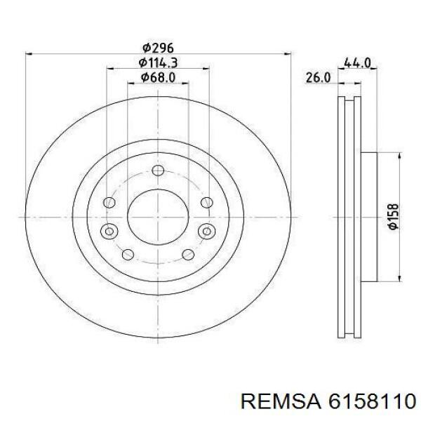 Гальмівні диски передні 6158110 Remsa