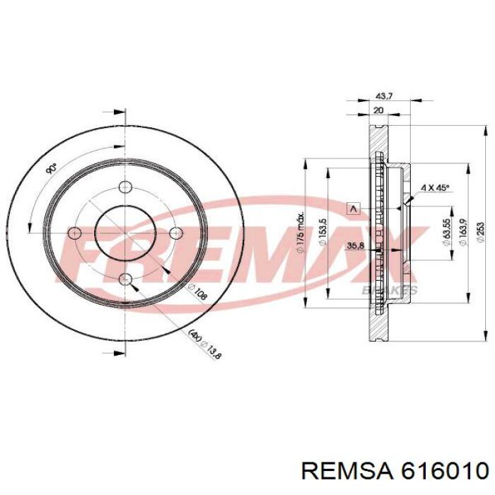 616010 Remsa Дискові гальма