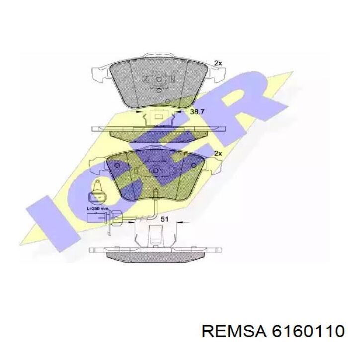 Диск гальмівний передній Remsa 6160110