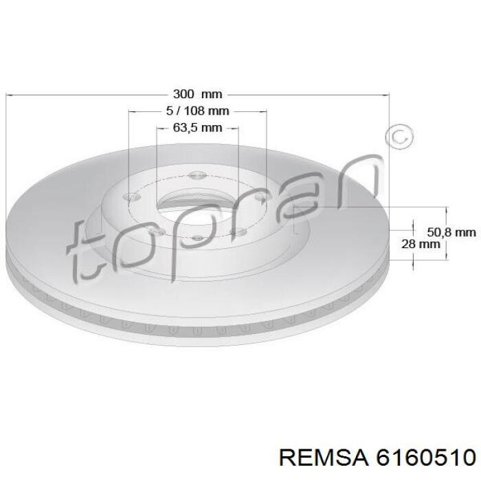 6160510 Remsa Гальмо дискове переднє