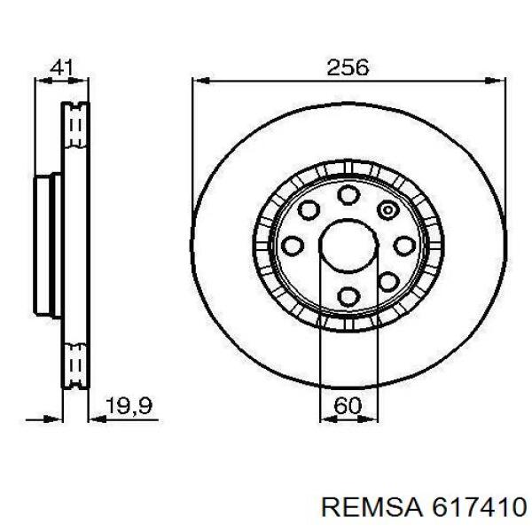 Диск гальмівний передній 617410 Remsa