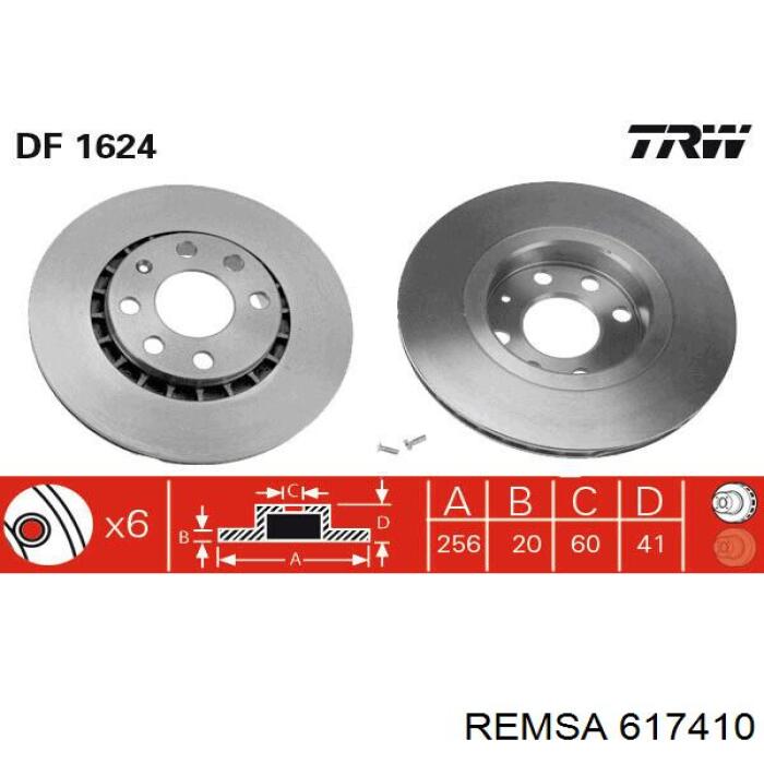 Диск переднього гальма Remsa 617410 ціна, від 29.78 USD