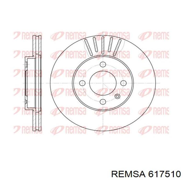 617510 Remsa диск гальмівний передній