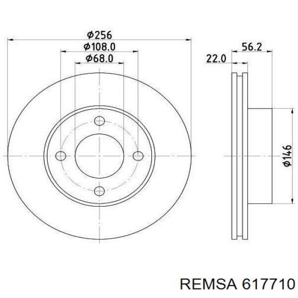 617710 Remsa Гальмо дискове переднє