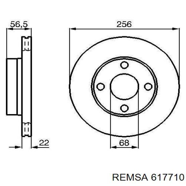 Диск переднього гальма Remsa 617710 ціна, від 35.14 USD
