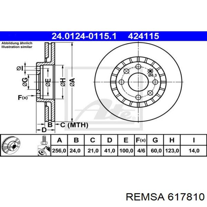 Купити 617810 Remsa Ротор гальмівний