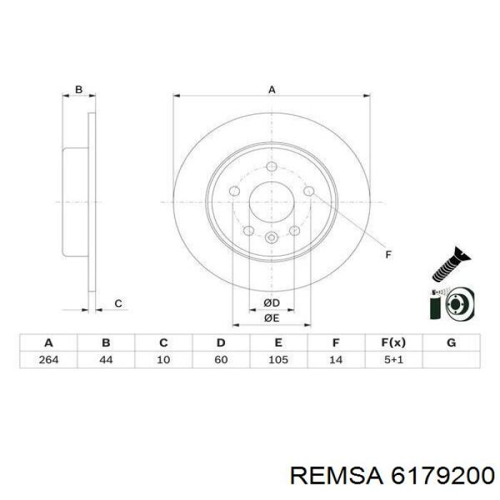 Гальмівні диски 6179200 Remsa