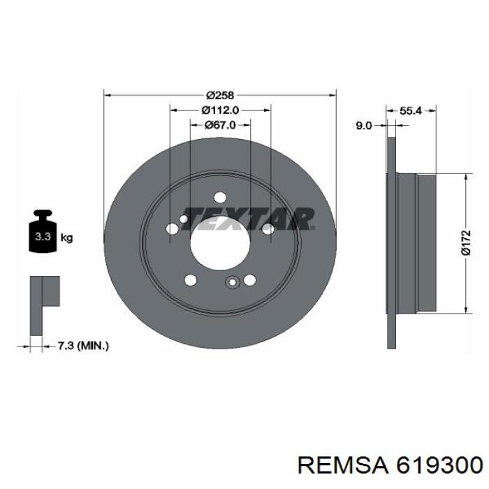 Гальмівні диски 619300 Remsa