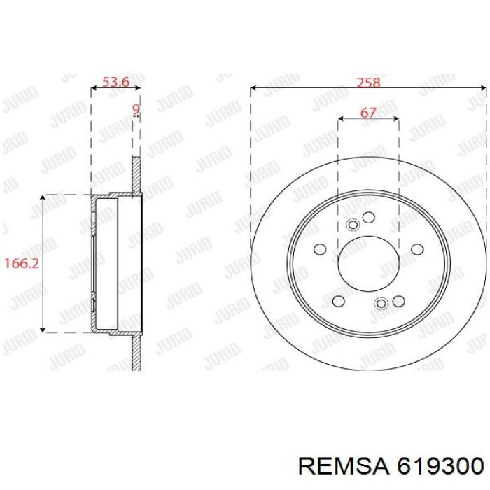 Купити 619300 Remsa Диск заднього гальма