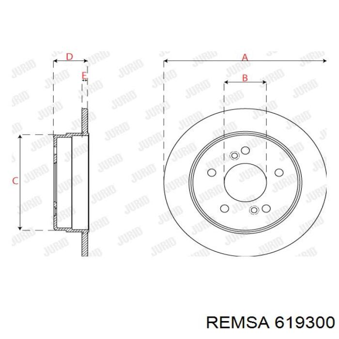 619300 Remsa диск гальмівний задній