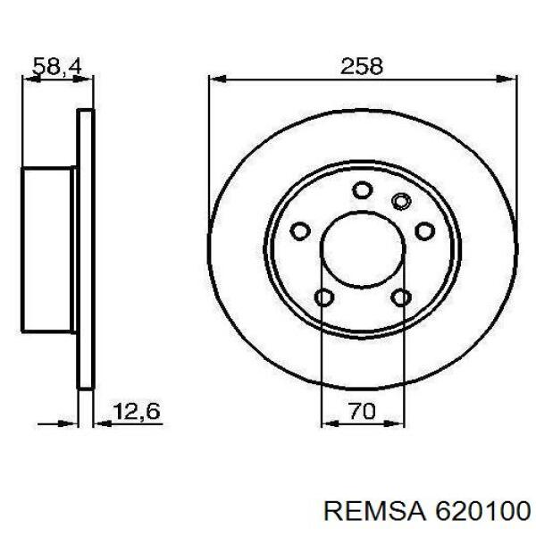 620100 Remsa Гальмо дискове переднє