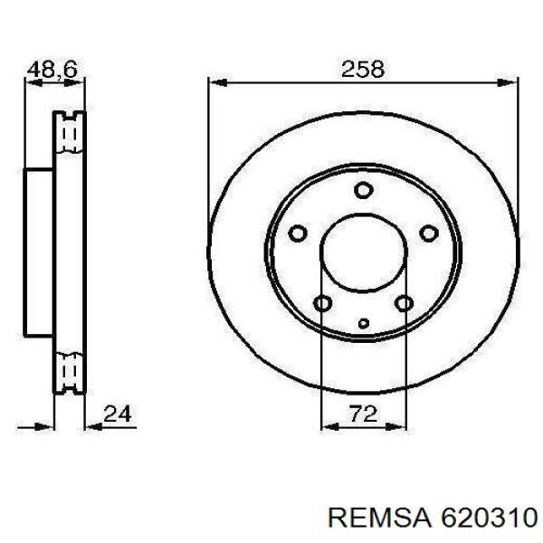 Диск переднього гальма Remsa 620310 ціна, від 30.94 USD