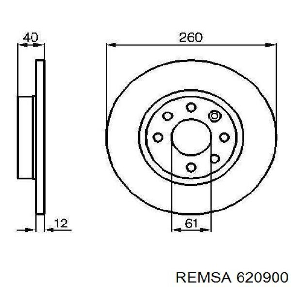 620900 Remsa Гальмо дискове переднє