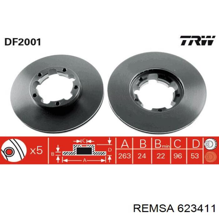 Диск гальмівний передній 623411 Remsa