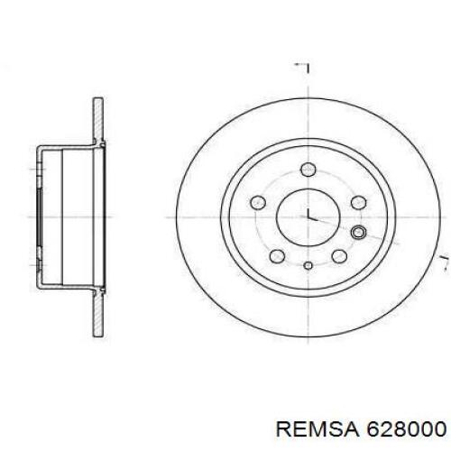 Диск гальмівний задній 628000 Remsa