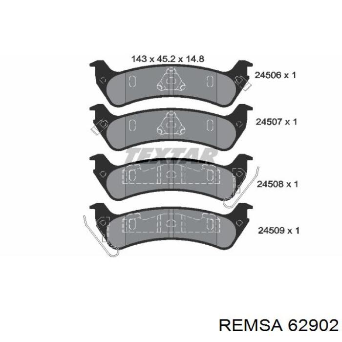62902 Remsa колодки гальмові задні, дискові