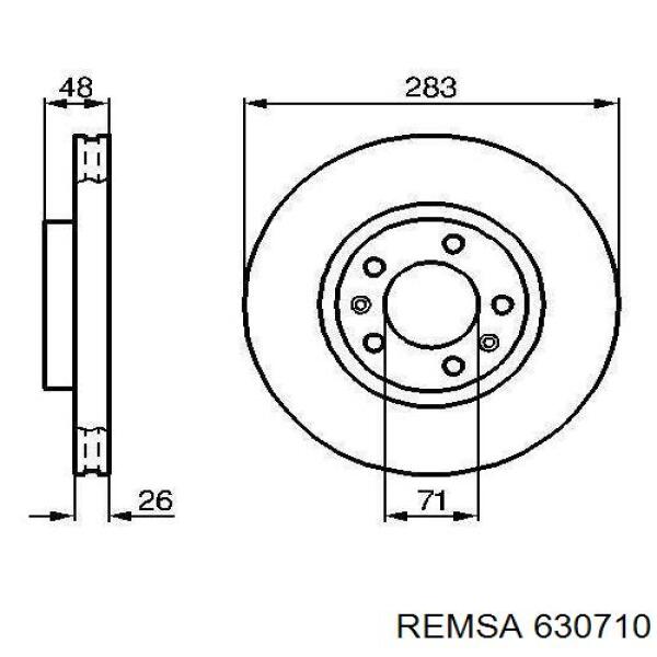 Диск гальмівний передній 630710 Remsa