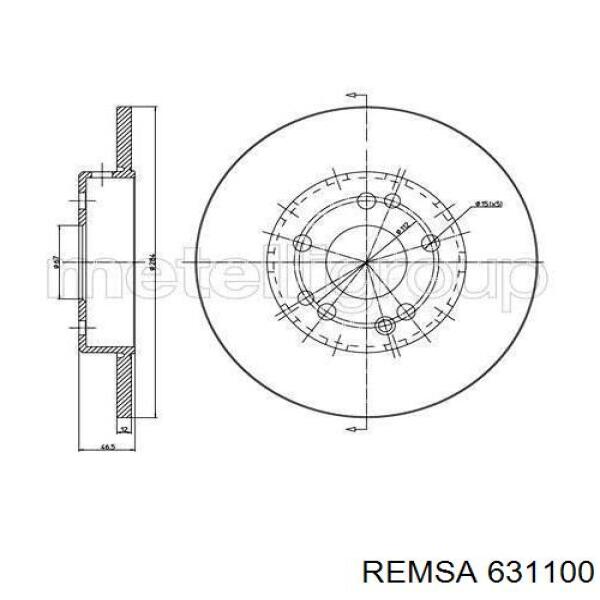 Гальмівні диски передні 631100 Remsa