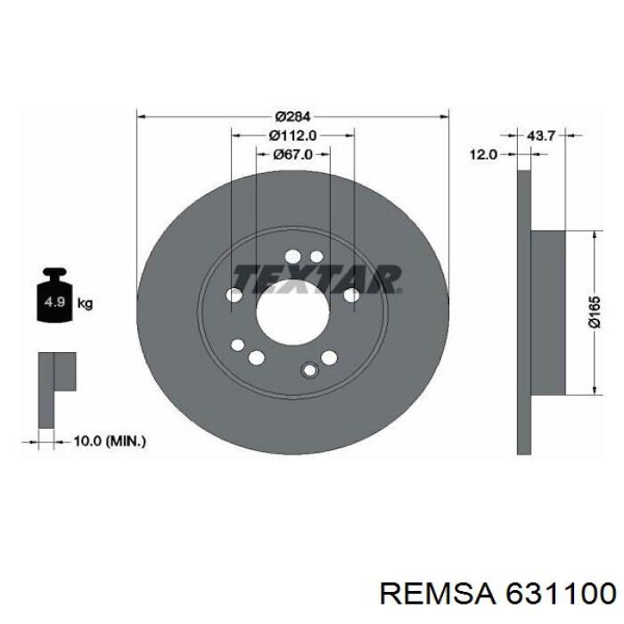 631100 Remsa Гальмо дискове переднє