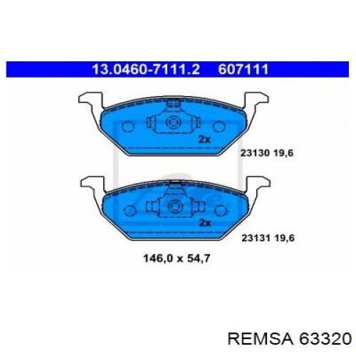 Гальмівні колодки Remsa 63320 ціна, від 24.28 USD