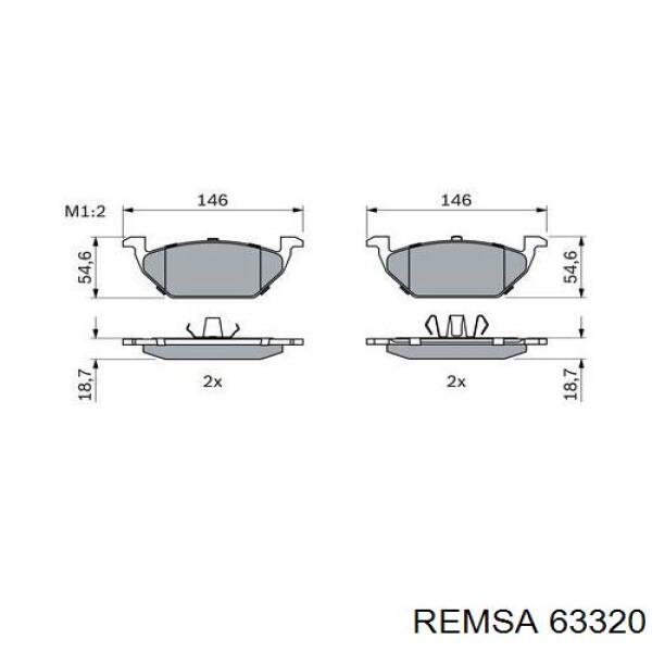 Гальмівні колодки Remsa 63320 ціна, від 24.28 USD
