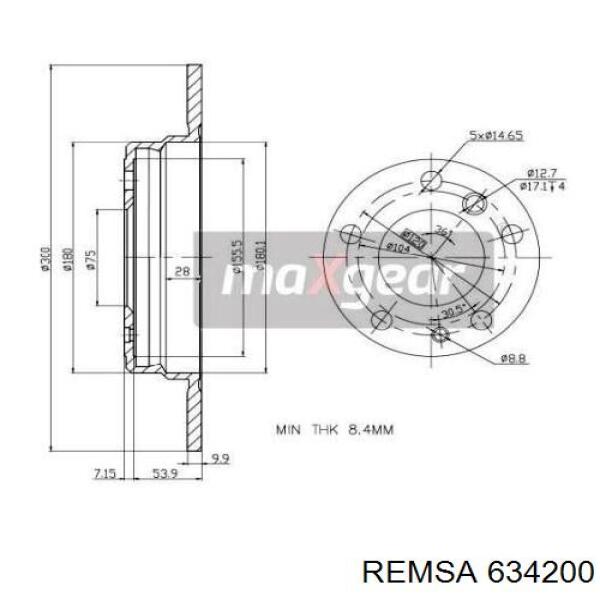 Гальмівні диски 634200 Remsa