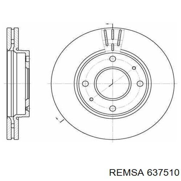 Диск гальмівний передній Remsa 637510