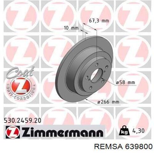 Задні дискові гальма Remsa 639800 ціна, від 28.26 USD