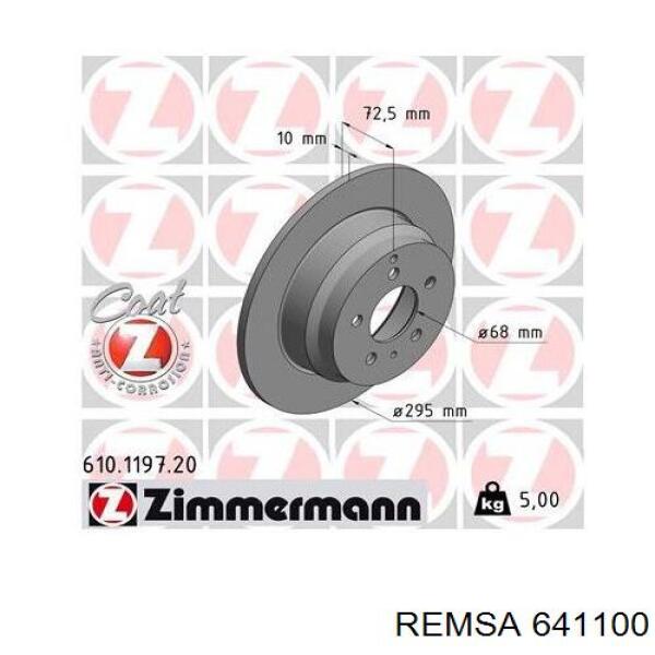 Купити 641100 Remsa Диск заднього гальма